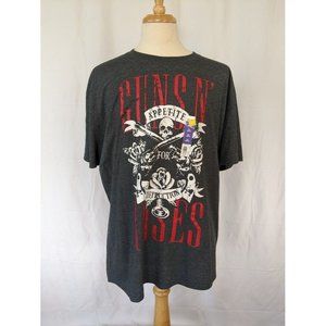 Men's Guns N' Roses Appetite For Destruction T Shirt XXL‎ Graphic Print Grey NEW
